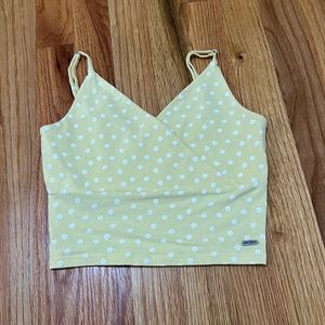Yellow crop top with white flowers from Hollister it’s has only been worn once